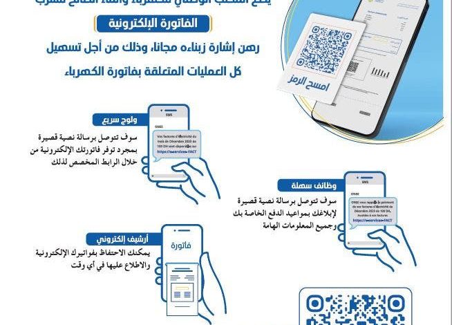 اشتوكة : وكالة الكهرباء تطلق خدمة الفاتورة الإلكترونية عبر الرسائل  ال (SMS)